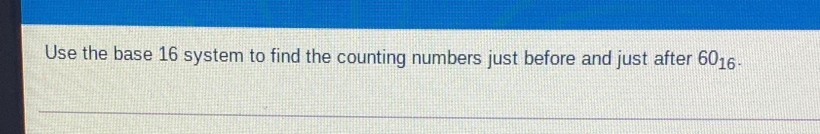 Use the base 16 system to find the counting