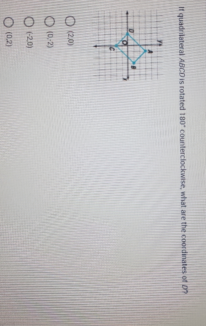 lf quadrilateral ABCD is rotated 180"