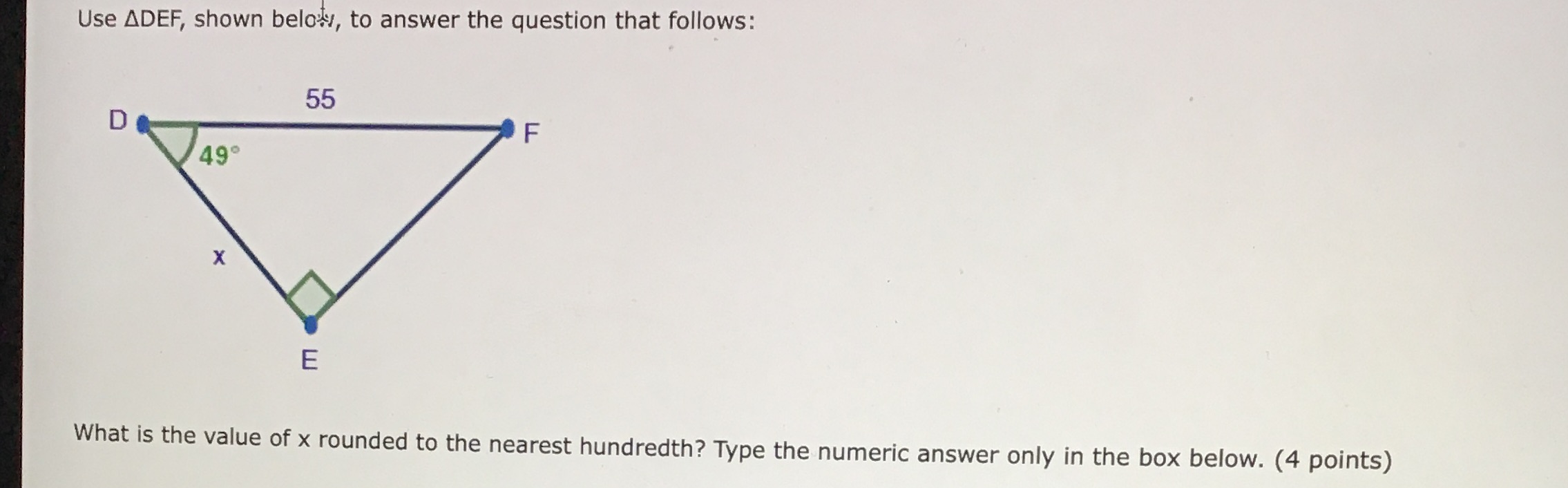 Use ADEF, shown below, to answer the question