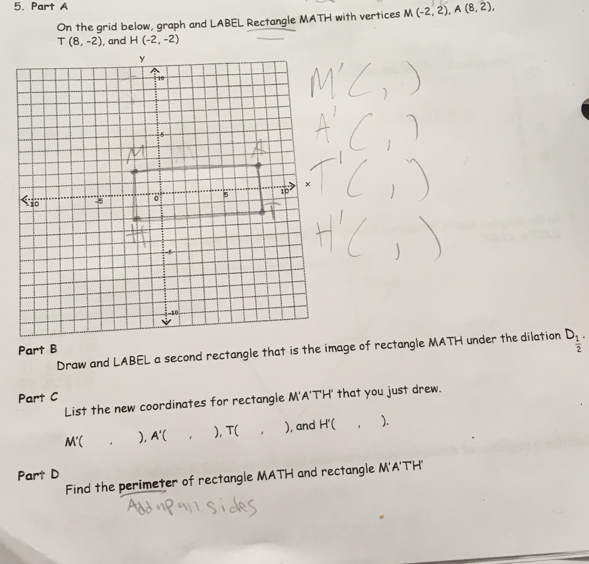 What's the answer to this? 5. Part A On the grid