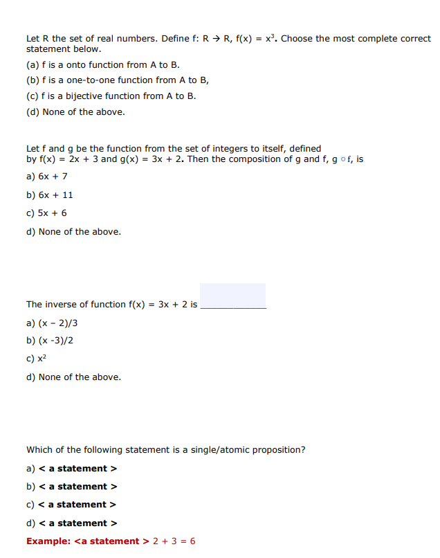 Let R the set of real numbers. Define f: R  style=