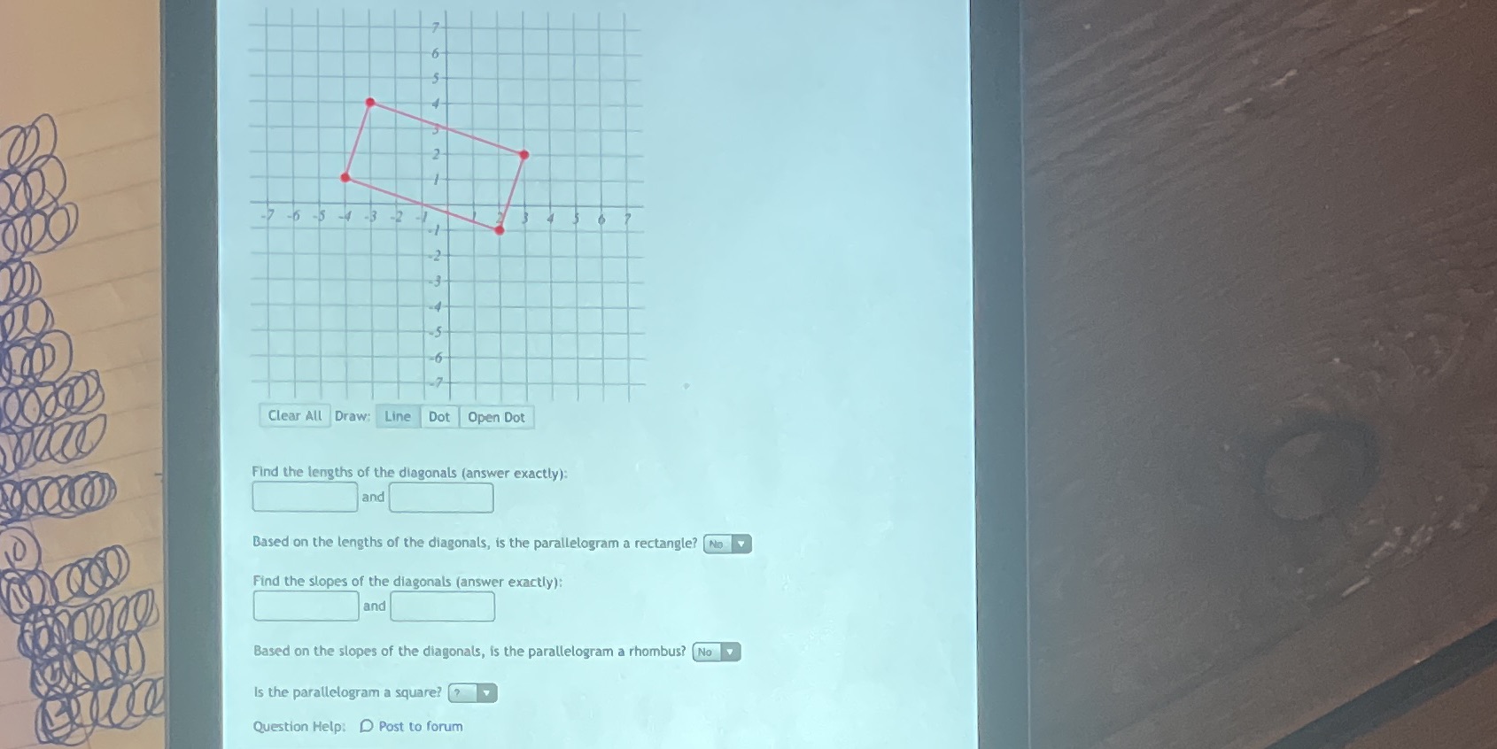 -6 -5 -3 -2 Clear All Draw: Line Dot Open Dot