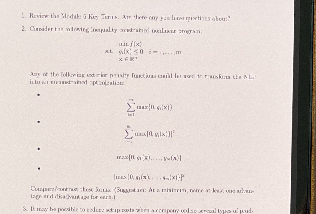 1. Review the Module 6 Key Terms. Are there any