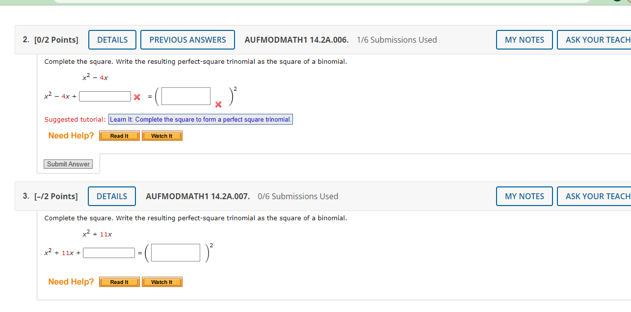 2. [0/2 Points] DETAILS PREVIOUS ANSWERS