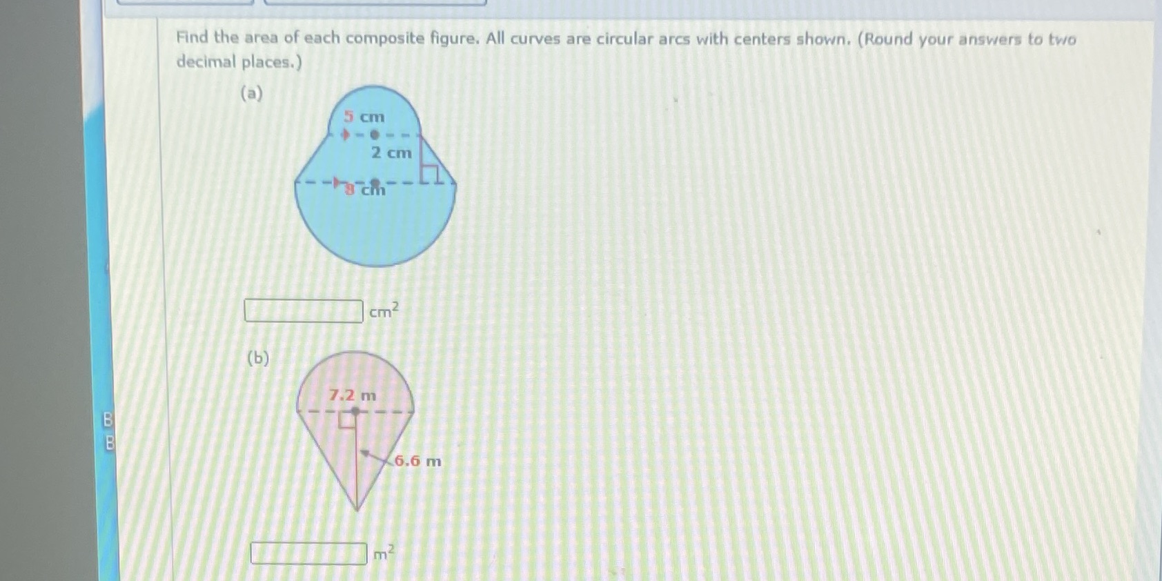 Find the area of each composite figure. All