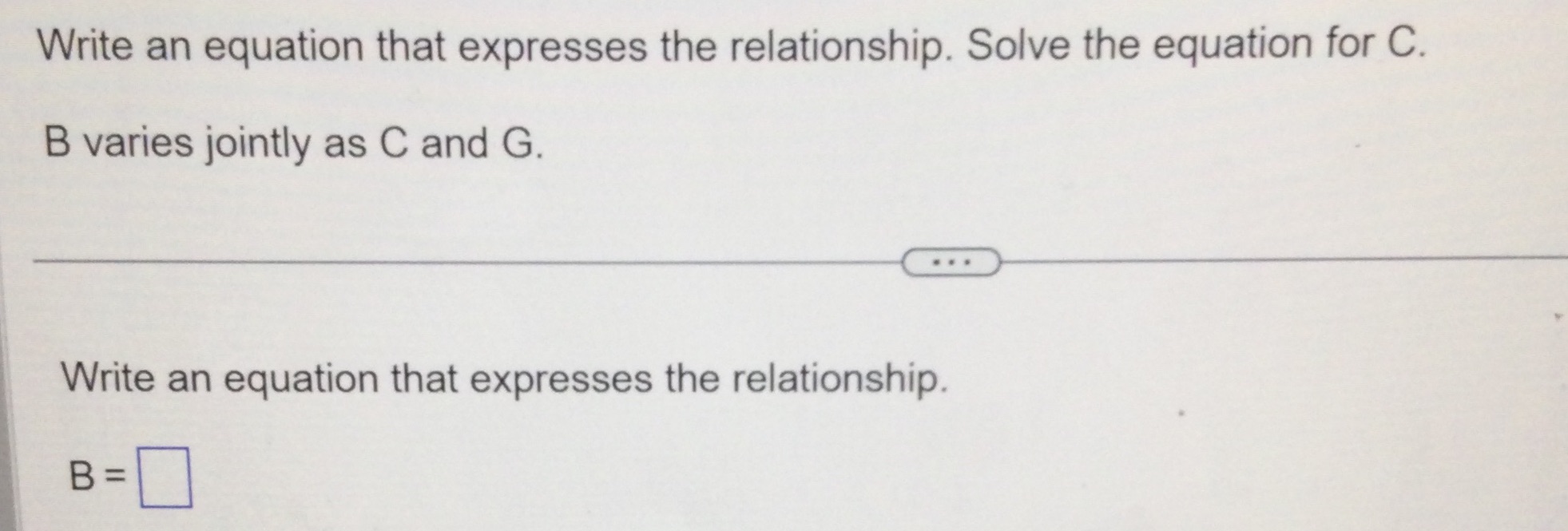 Write an equation that expresses the