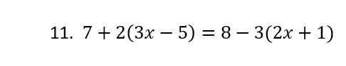 Solving One-Step Equations 1. sir7:3 2.x+5=12