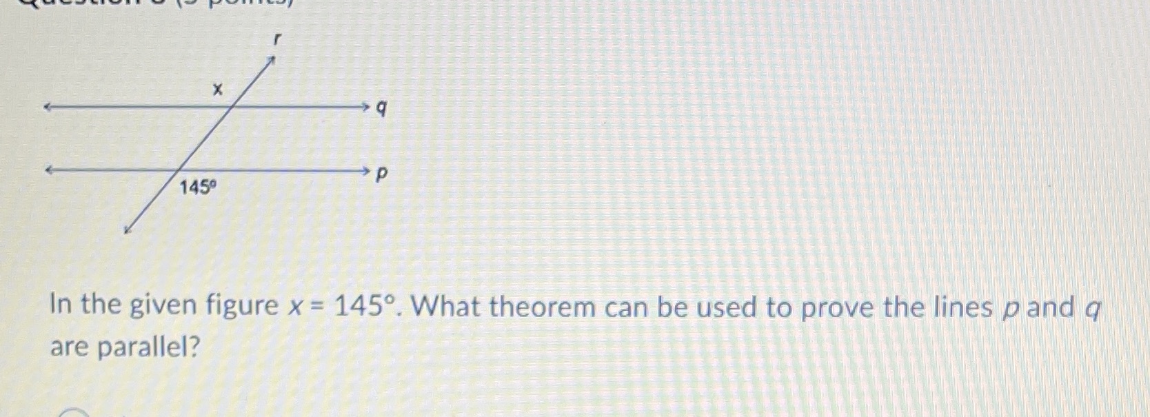 X q P 1450 In the given figure x = 1450. What