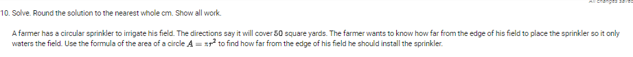 10. Solve. Round the solution to the nearest