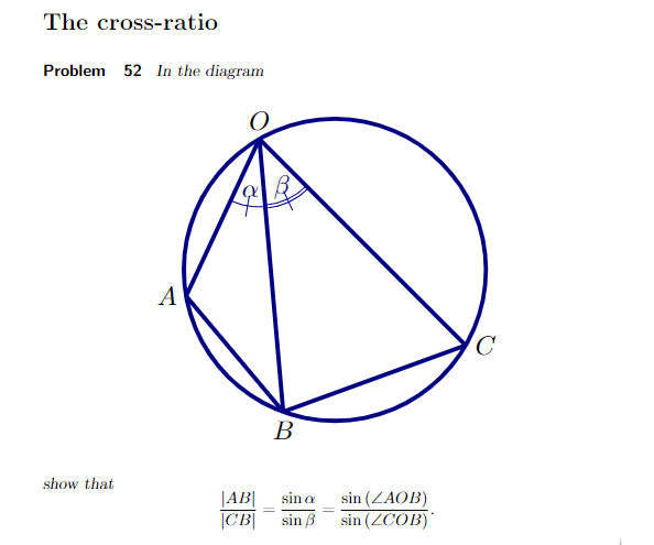 The cross-ratio Problem 52 In the diagram O B A C