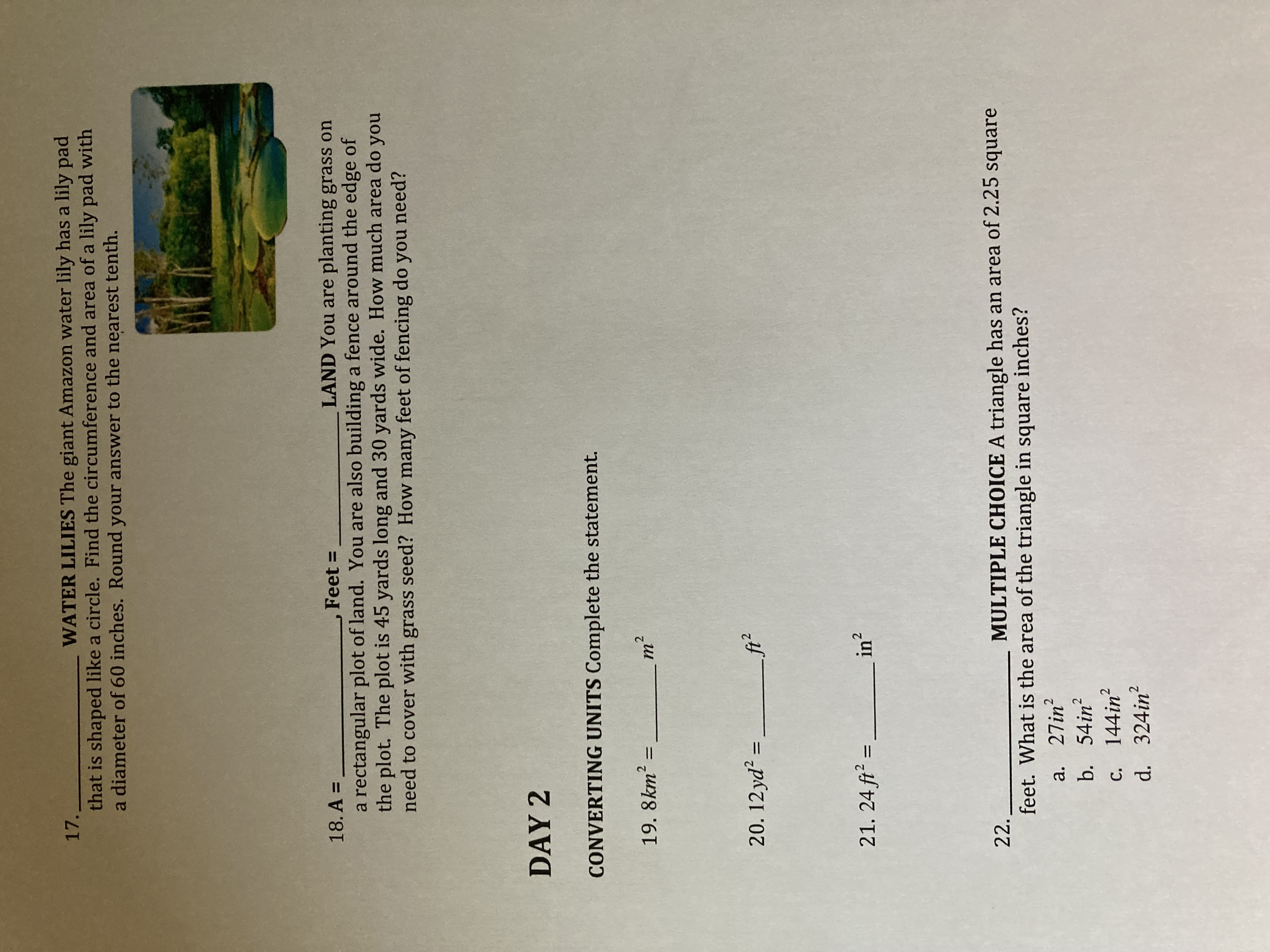 DAY 1 1. VOCABULARY How are the diameter and