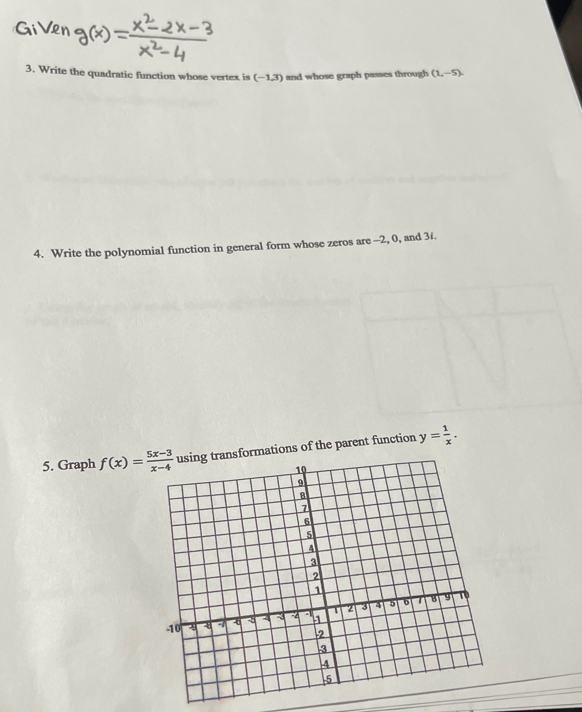 Help 4. Write the polynomial function in general