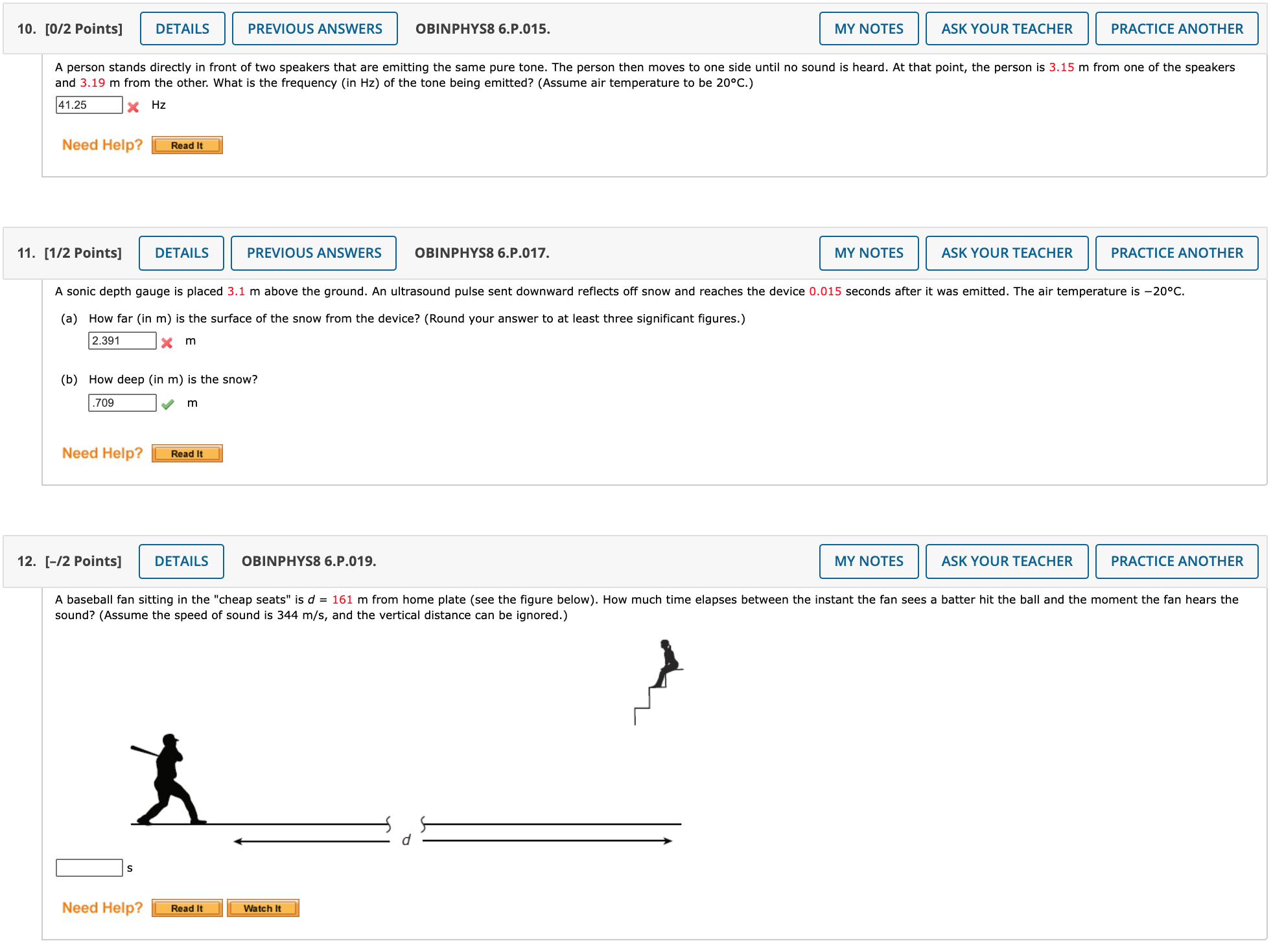 Waves and Sound Questions 10, 11(a), and 12. 10.
