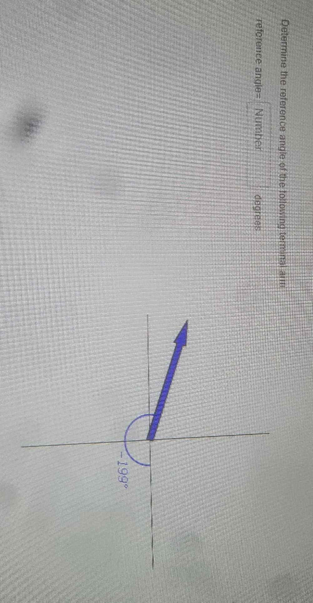 determine the reference angle of the terminal arm