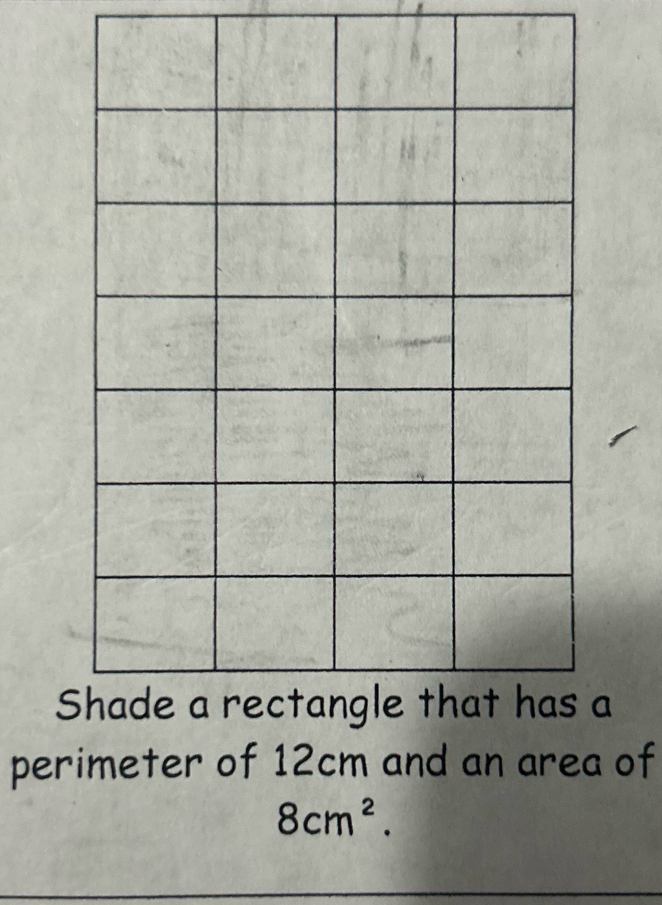Math 4th grad Shade a rectangle that has a