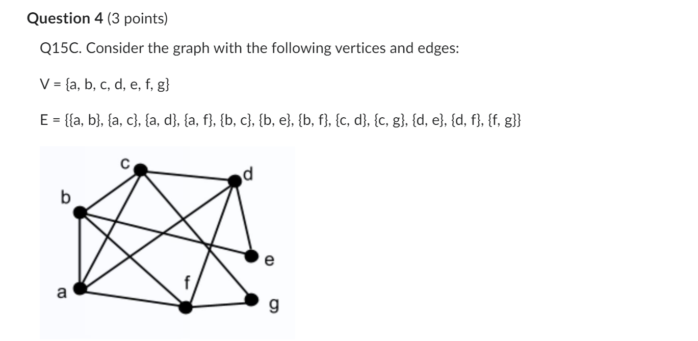 Question 1 (3 points) Q12A. Assess whether the