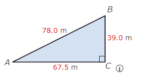 Use the triangle in the illustration for the