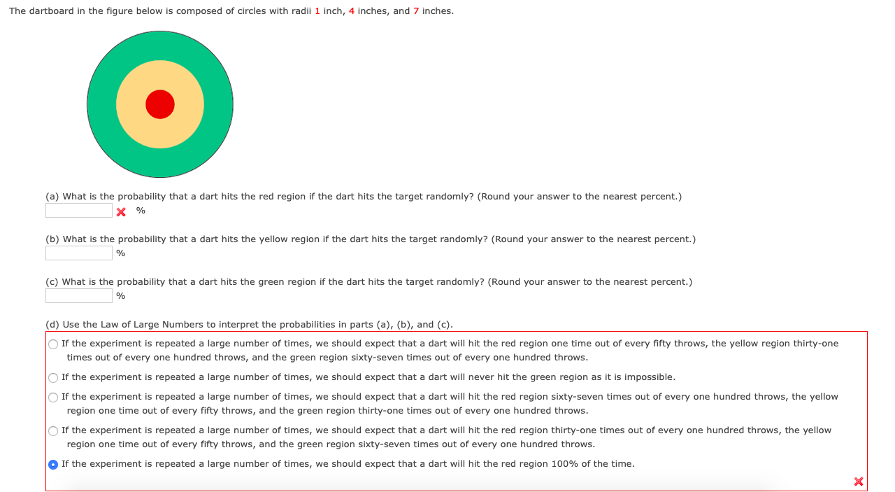 The dartboard in the figure below is composed of