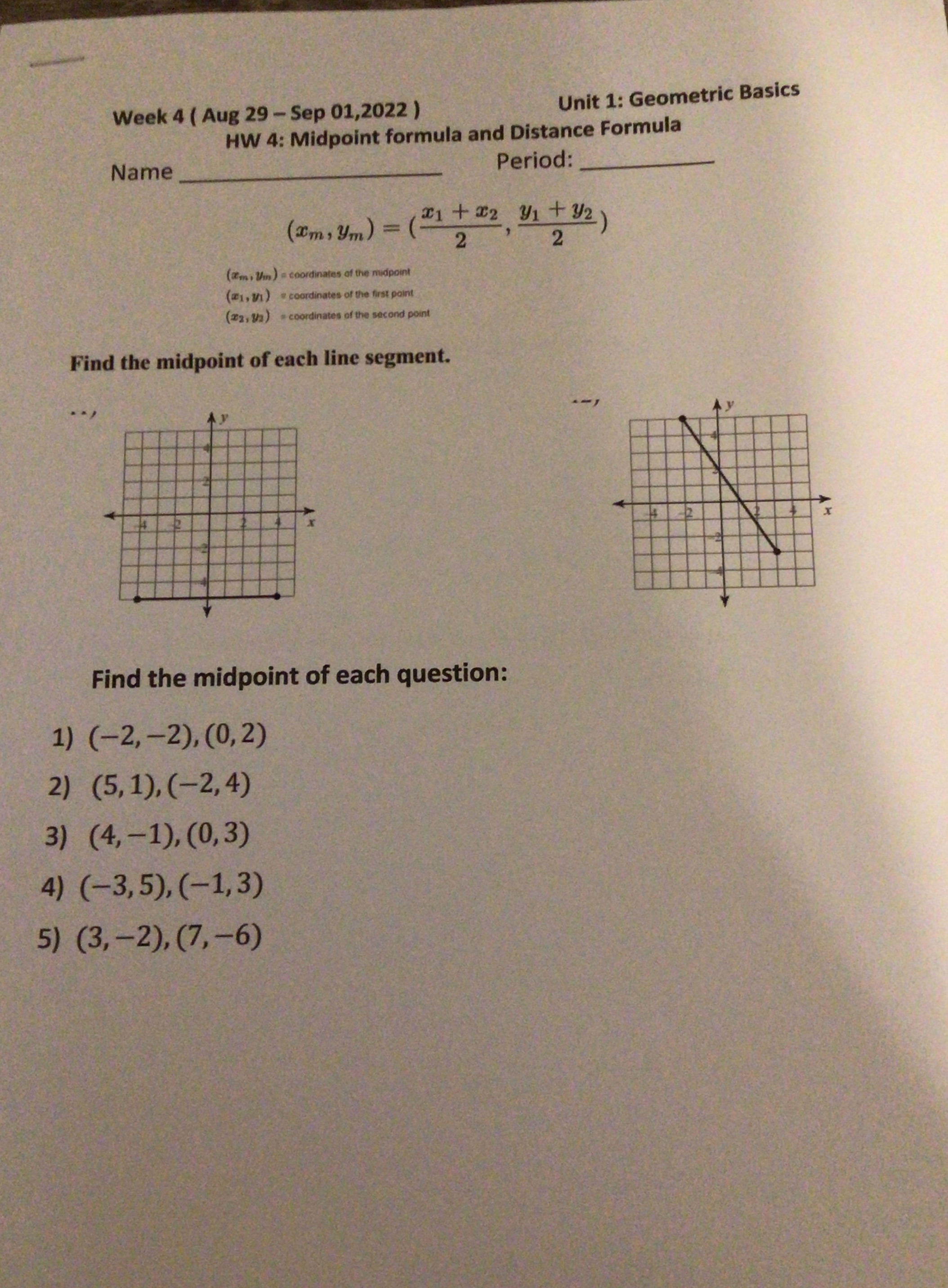 Week 4 ( Aug 29 - Sep 01,2022 ) Unit 1: Geometric
