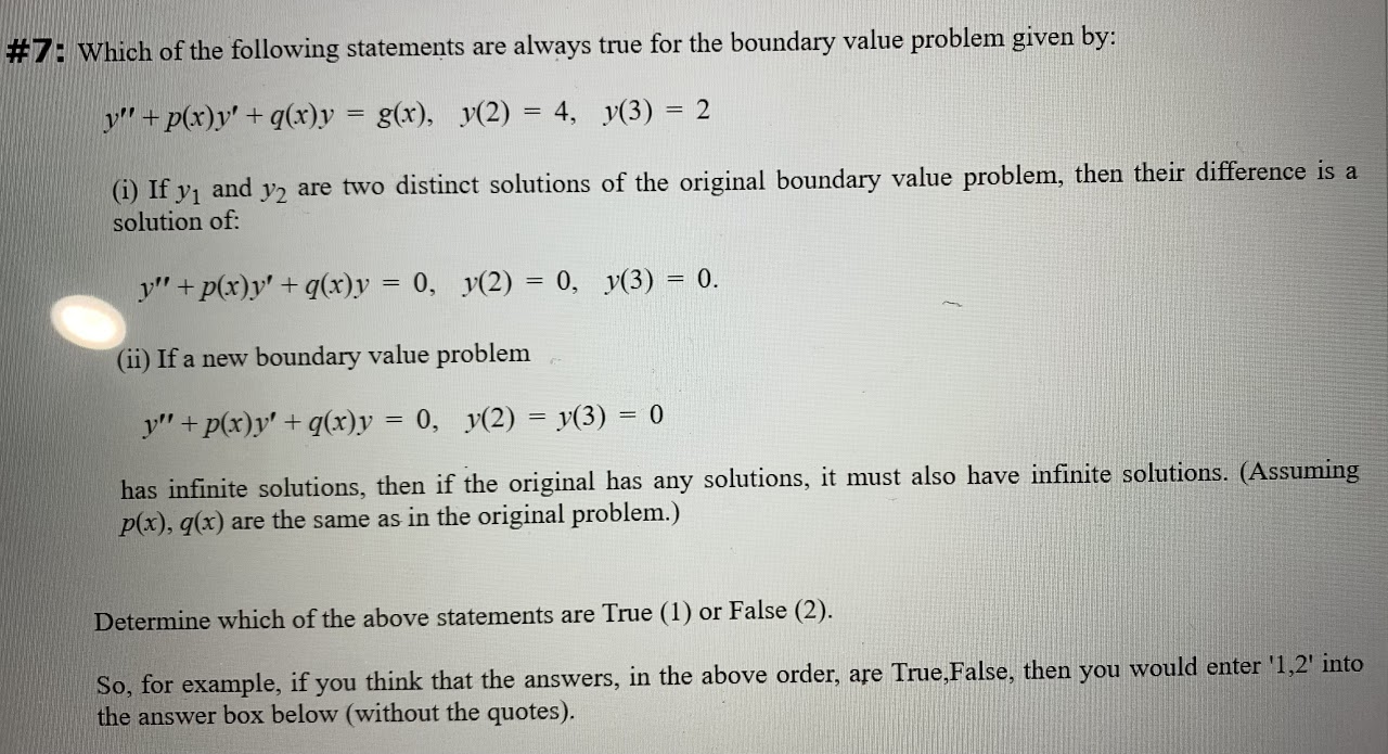 #7: Which of the following statements are always