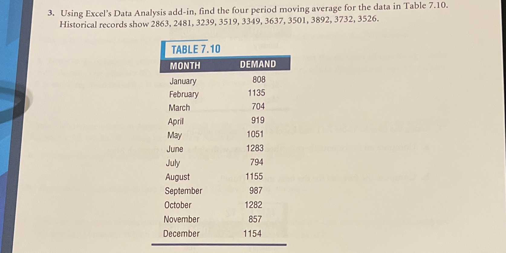 3. Using Excel's Data Analysis add-in, find