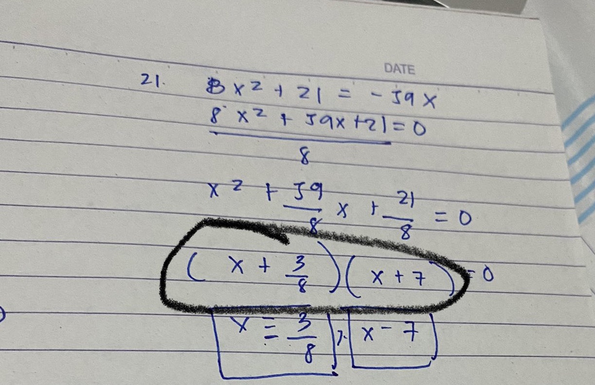 How do you cross multiply this encircled