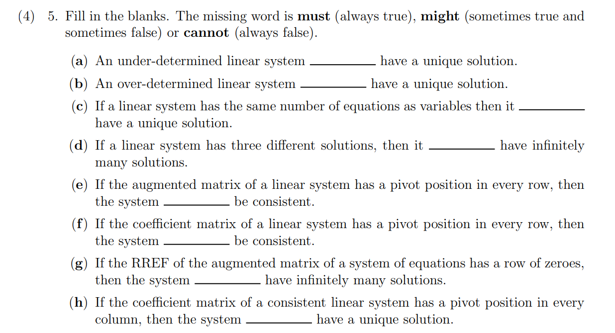 (4) 5. Fill in the blanks. The missing word is