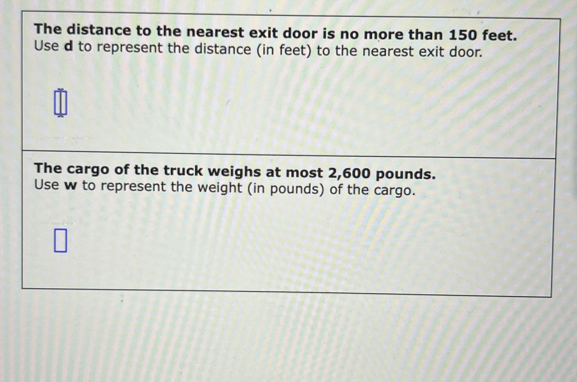 What are the inequalities for the situations