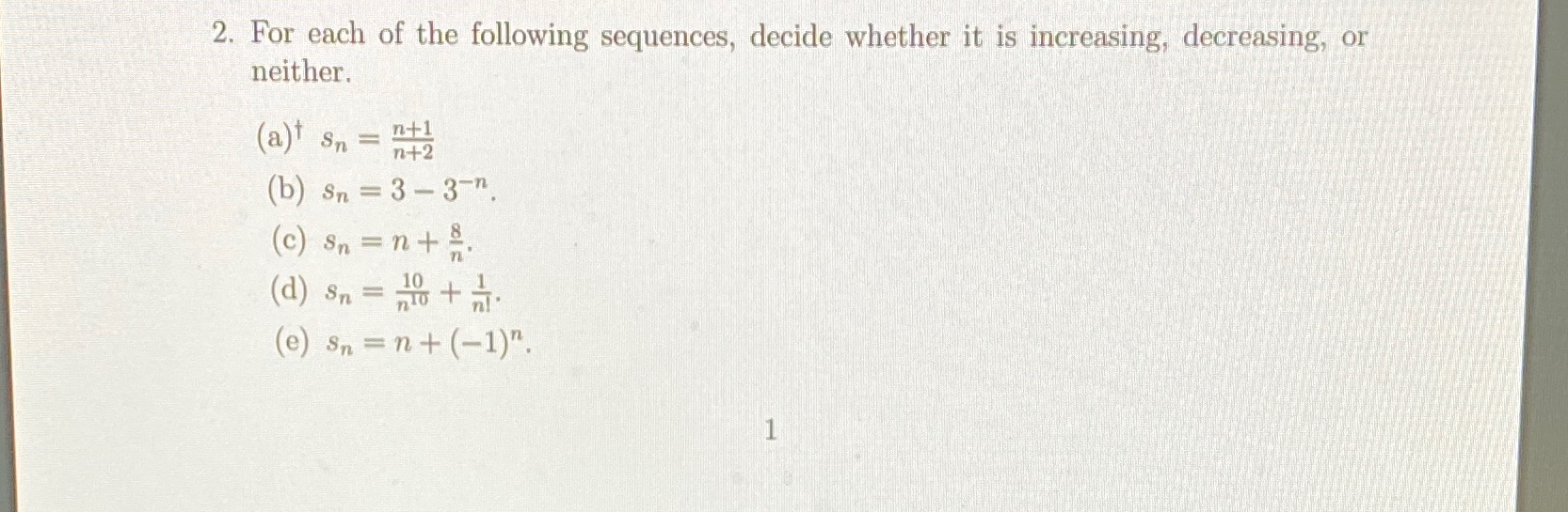 only do ?a? thx 2. For each of the following