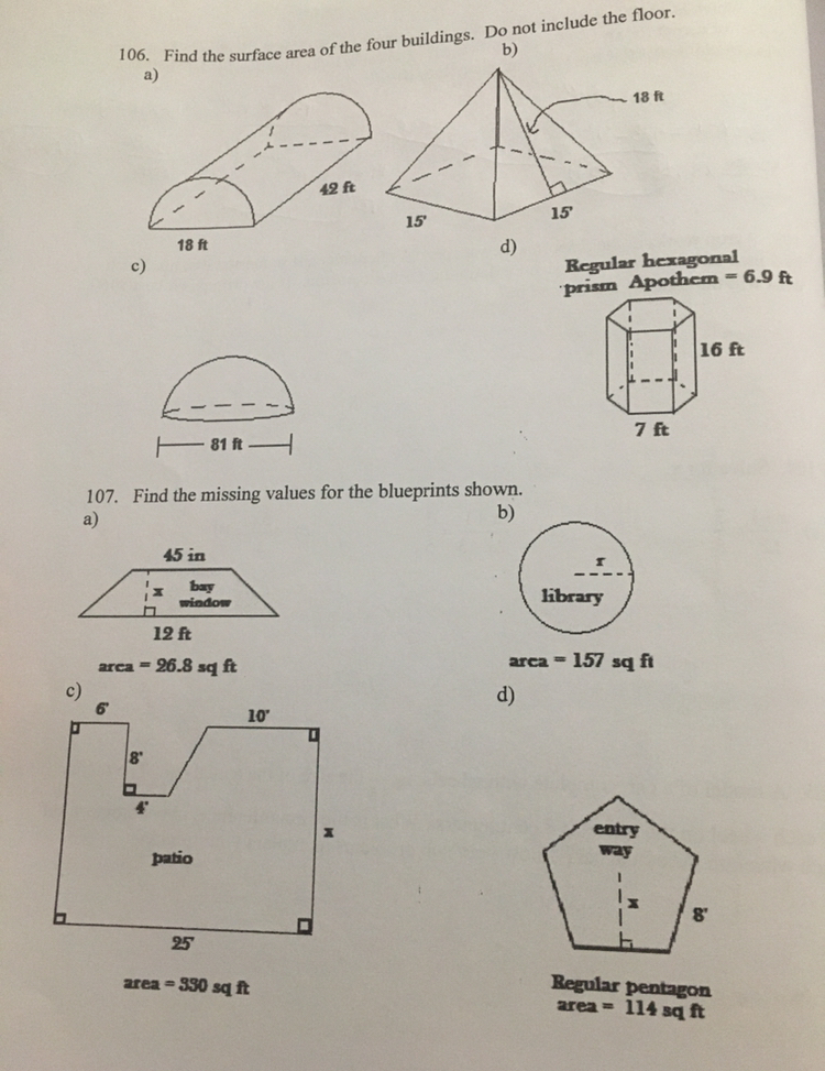 Geometry, stuff 106. Find the surface area of the