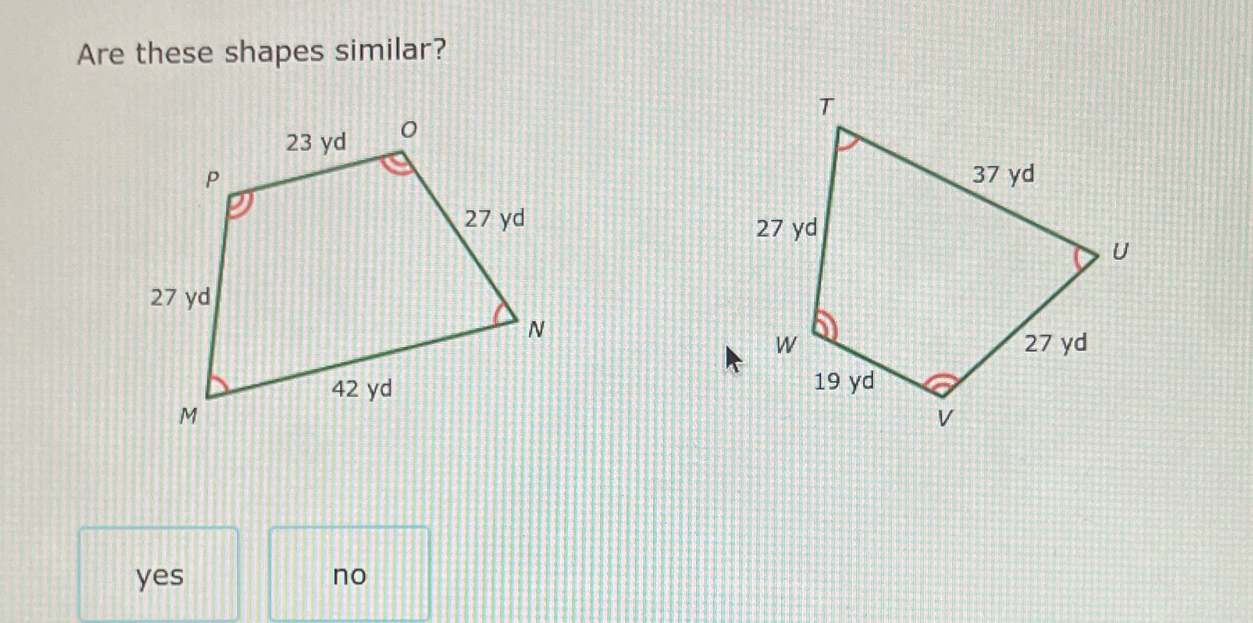 Are these shapes similar Are these shapes