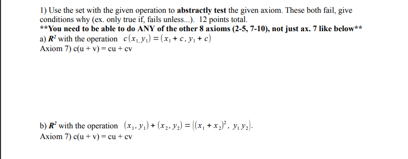 1) Use the set with the given operation to