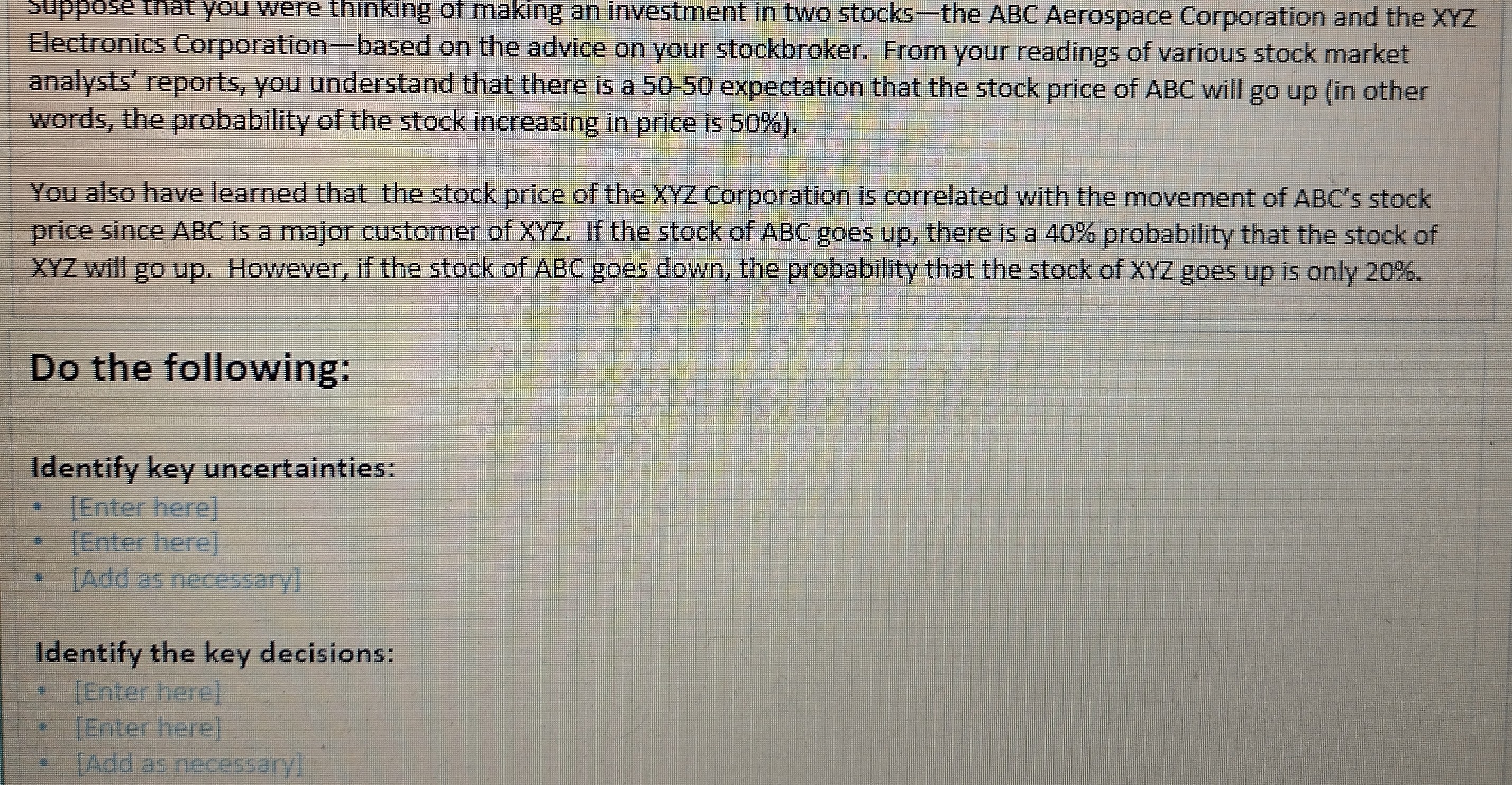 I am trying to answer this question for an