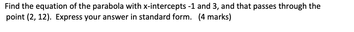 Find the equation of the parabola with