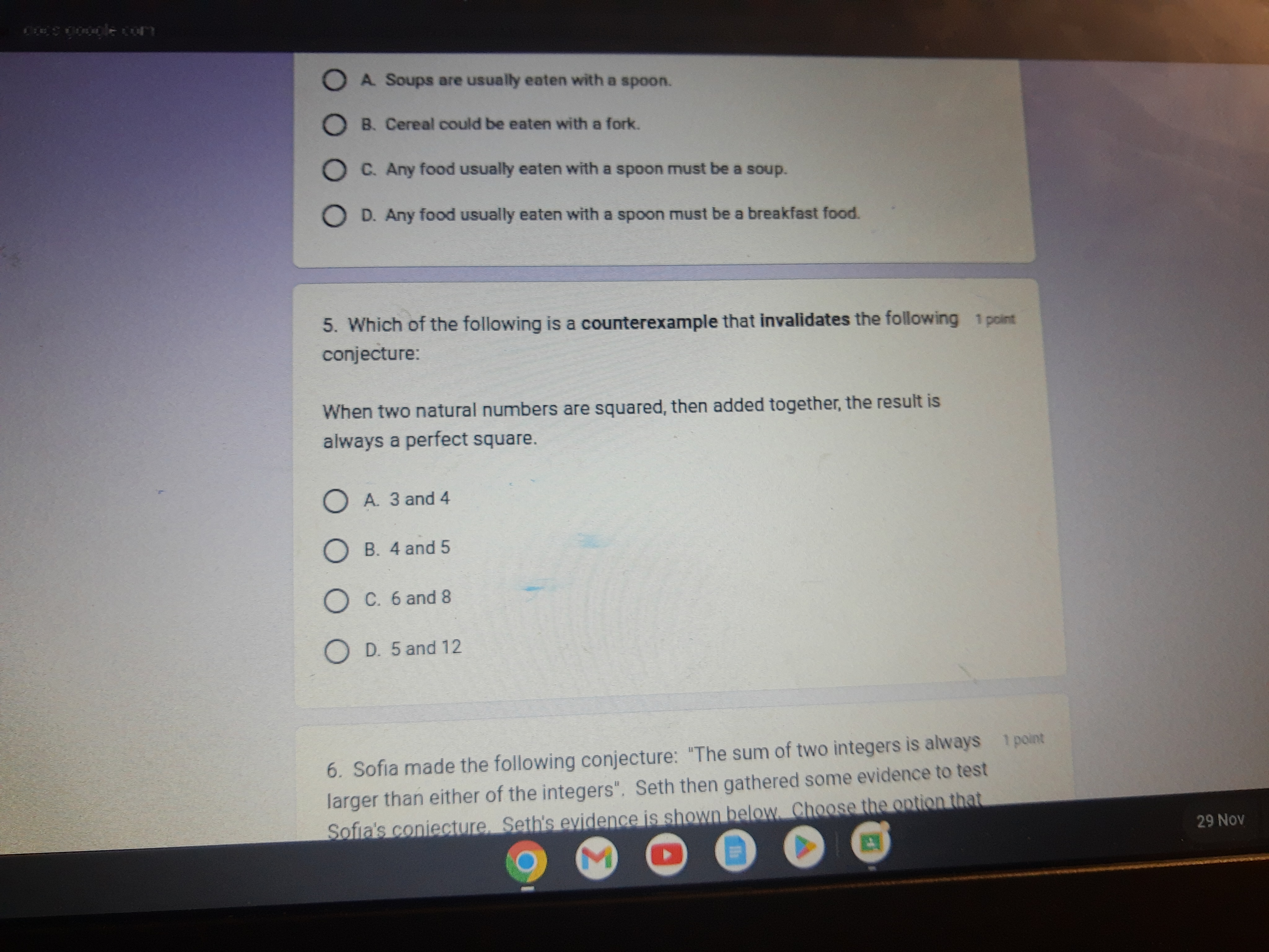1. True or False: 1 point If inductive reasoning