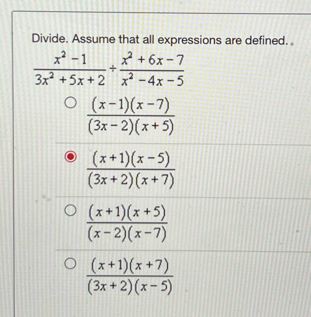 Divide. Assume that all expressions are defined..