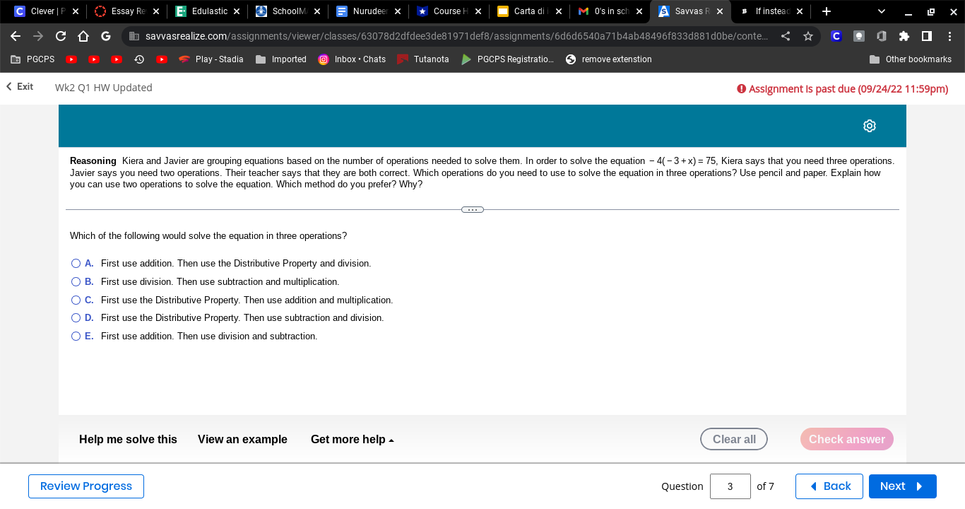 C Clever | P X Essay Re X E Edulastic X SchoolM X