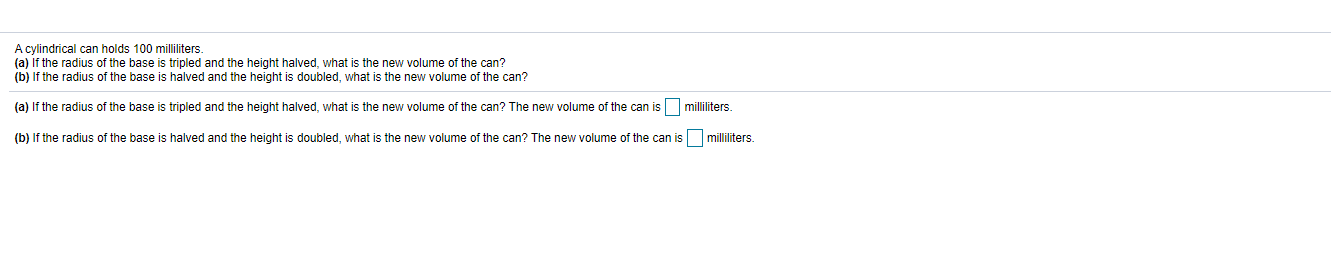I need help on this math problem A cylindrical