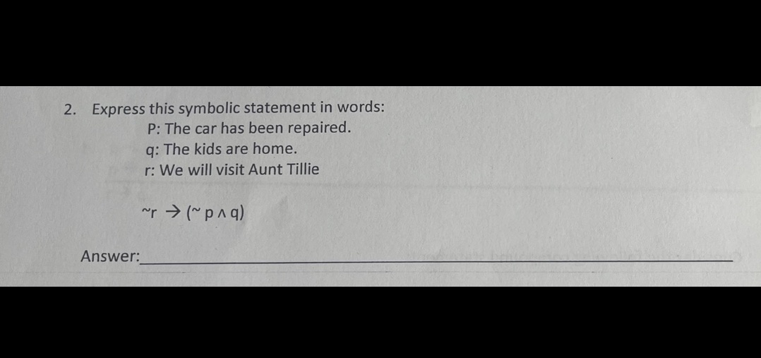 For all pls 2. Express this symbolic statement in