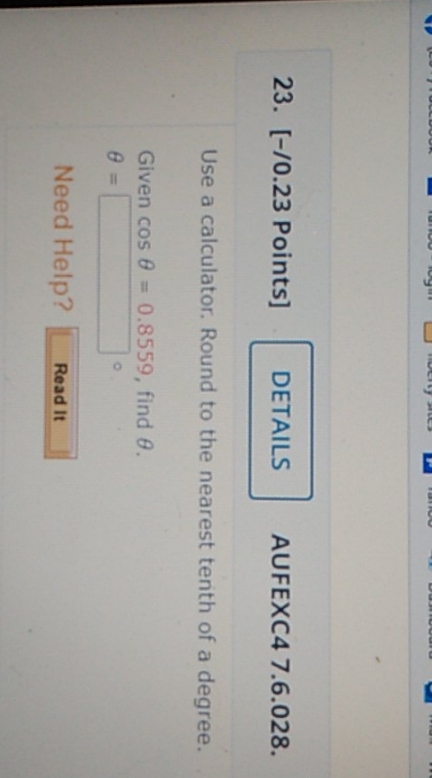 round to renth 23. [-/0.23 Points] DETAILS