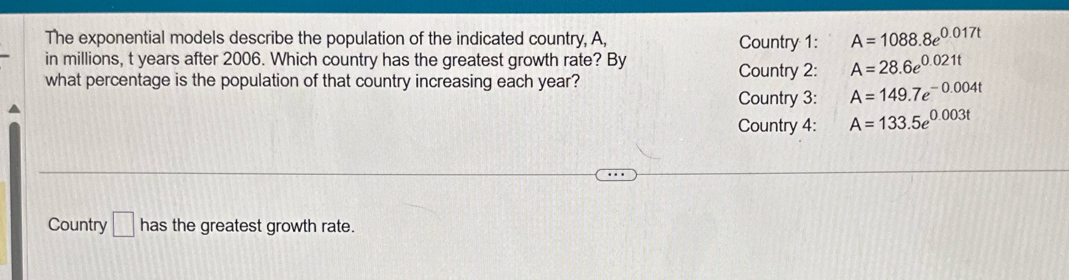 . The exponential models describe the population