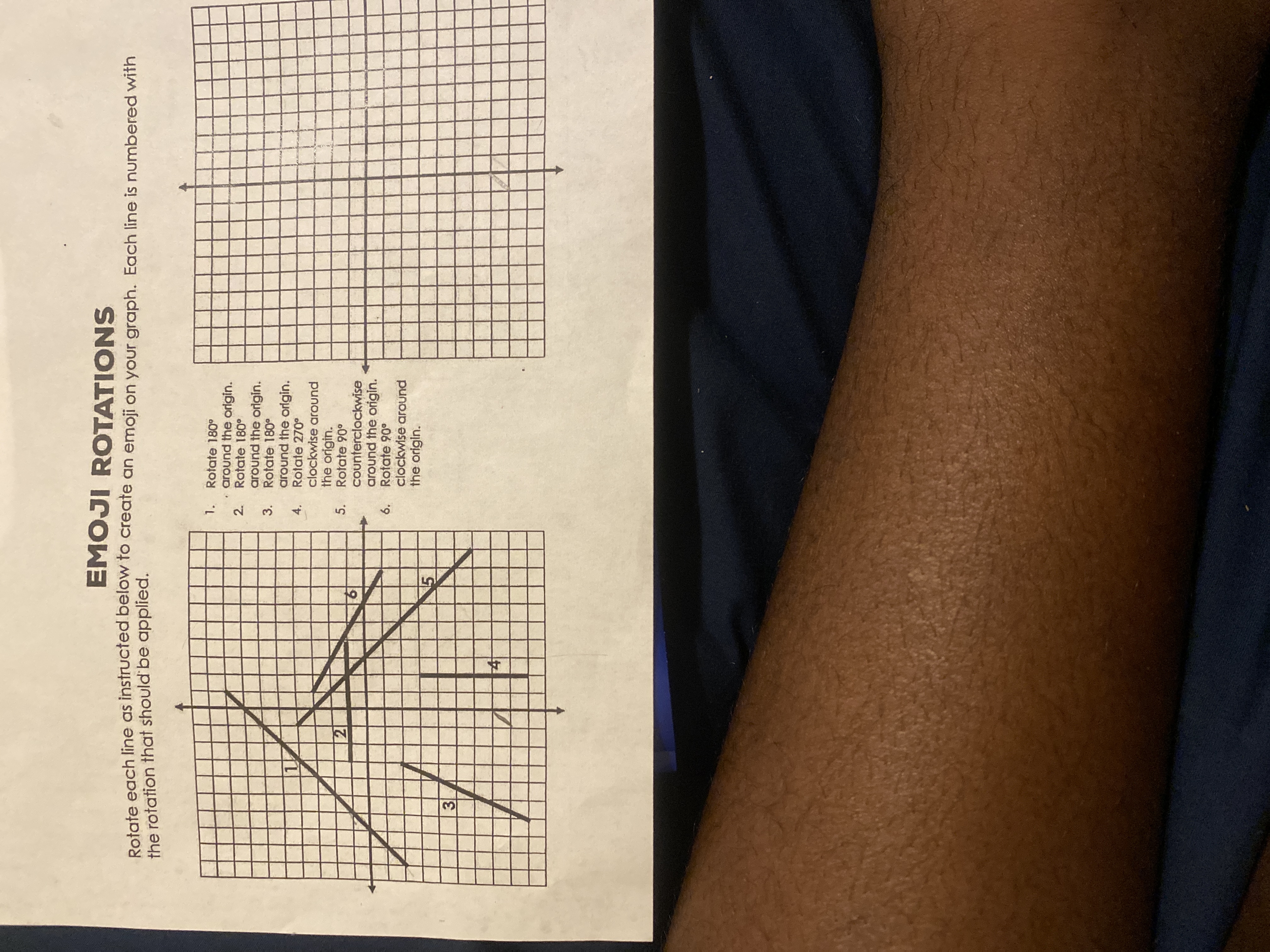 EMOJI ROTATIONS Rotate each line as instructed