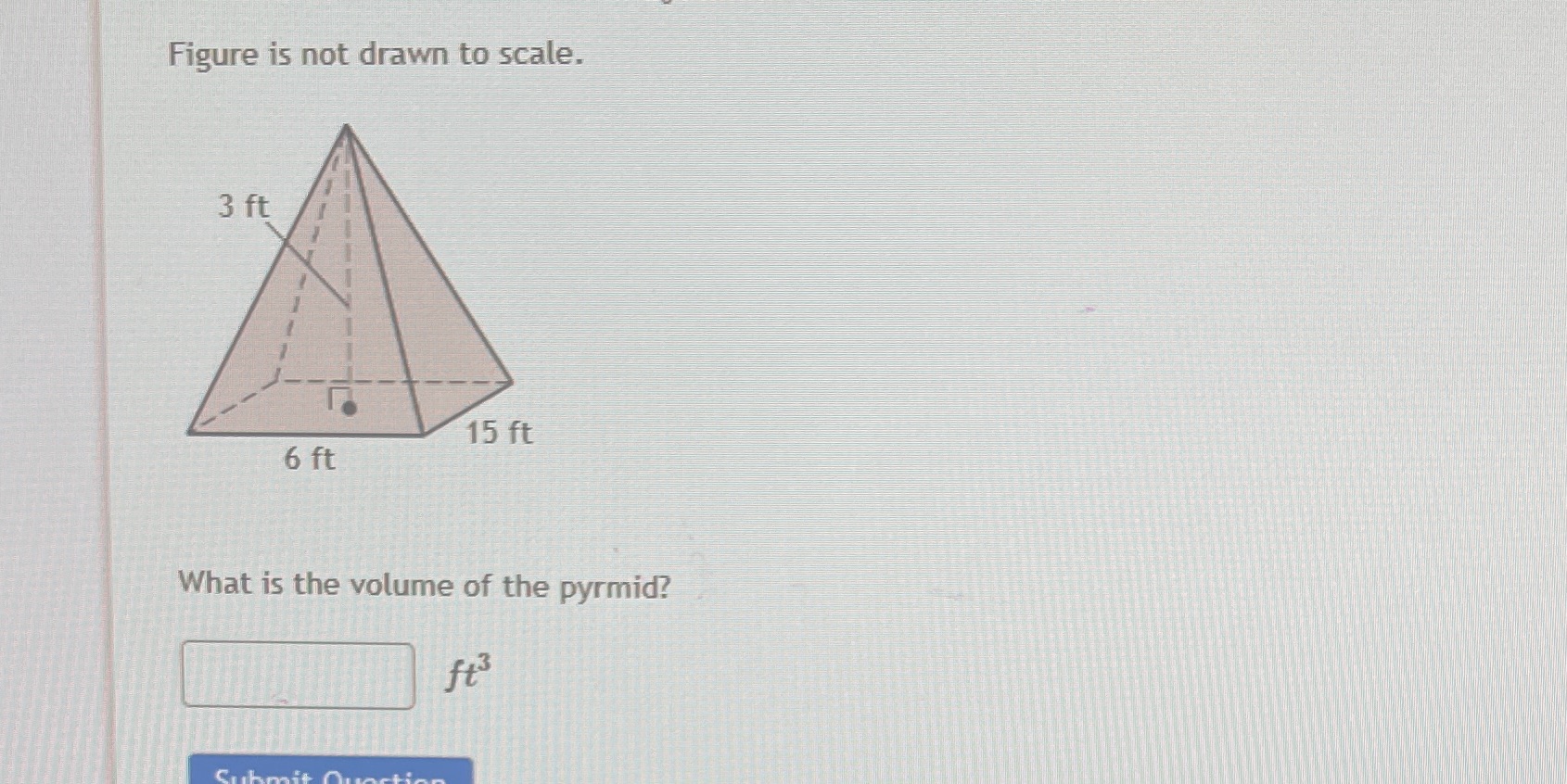 Figure is not drawn to scale. 3 ft 15 ft 6 ft