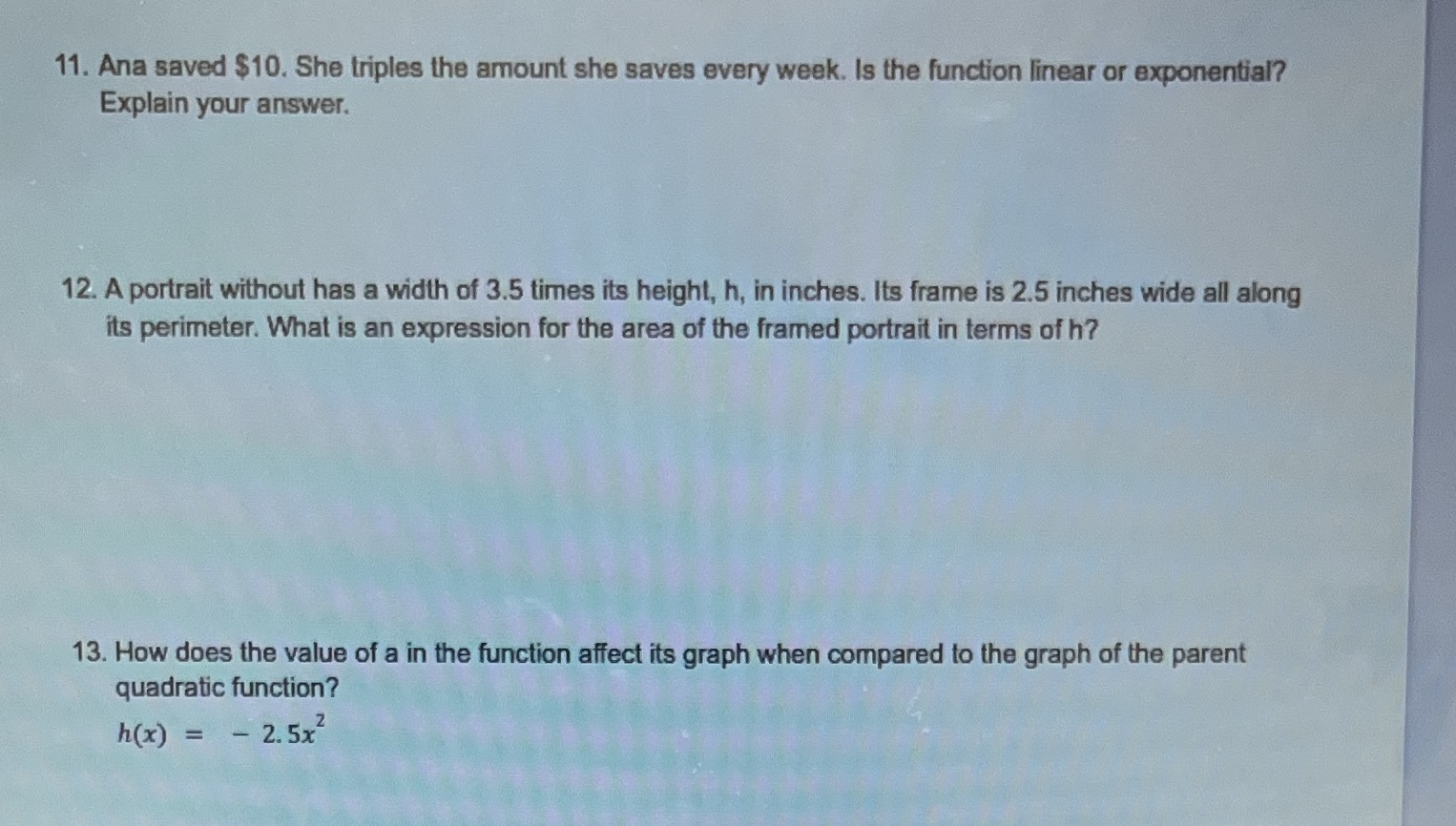 11. Ana saved $10. She triples the amount she