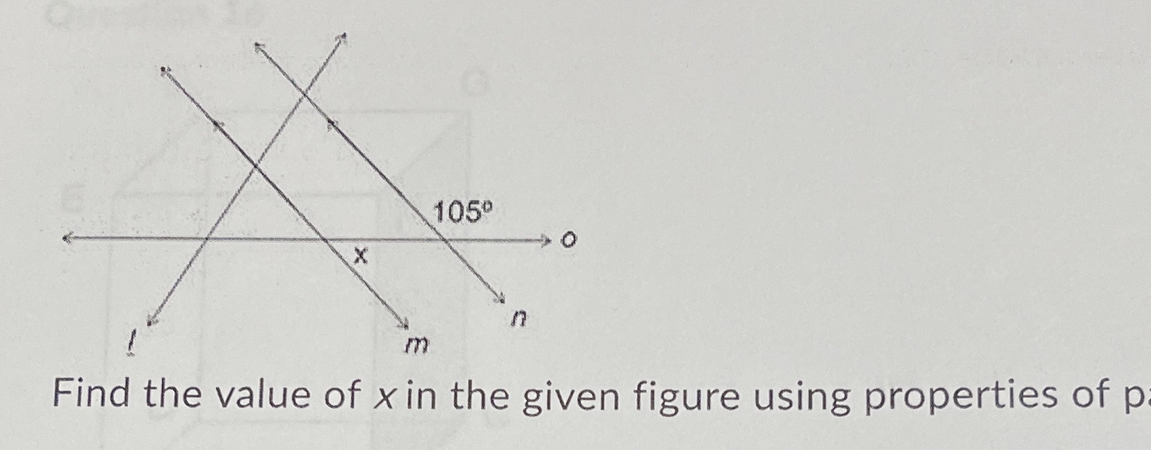 1050 X m Find the value of x in the given figure