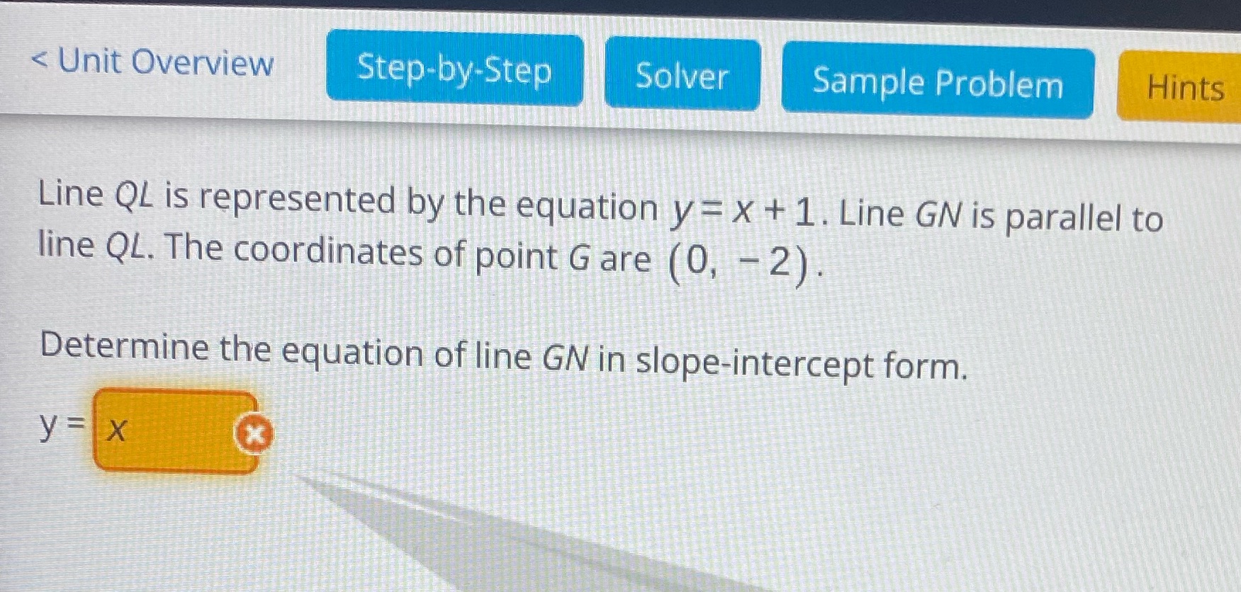 < Unit Overview Step-by-Step Solver Sample