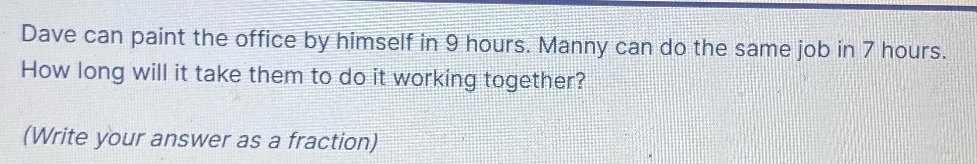 Dave can paint the office by himself in 9 hours.