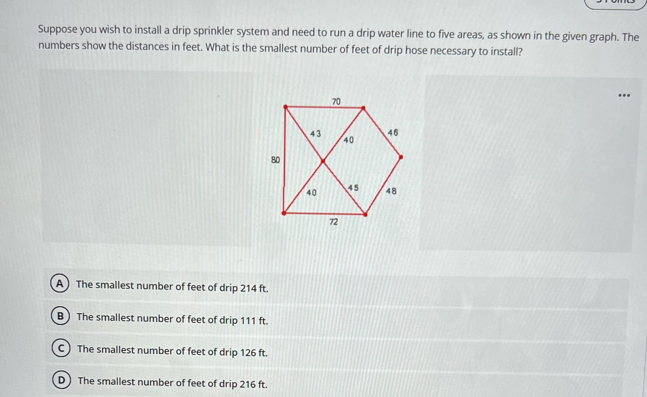 Suppose you wish to install a drip sprinkler