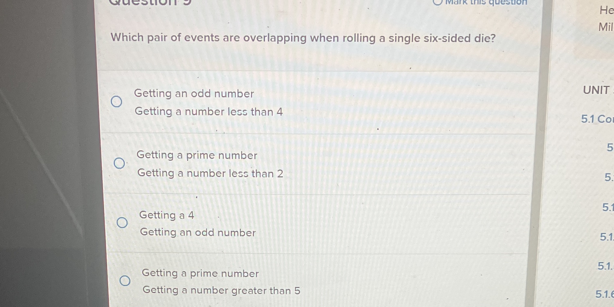 Question Mark this question He Mil Which pair of