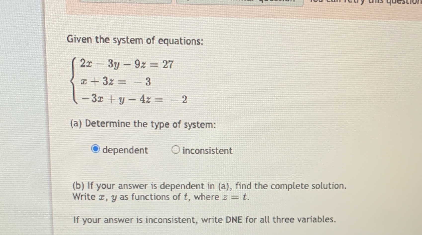 We're suppose to use elimination for this but I'm